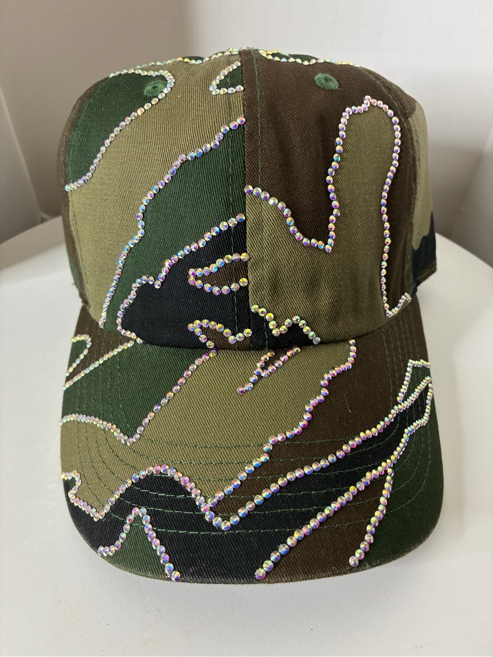 Women custom Camo Cap - Rhinestones